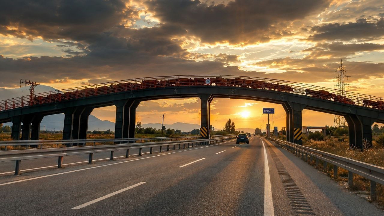 Hayvan sürülerine özel üst geçit yapıldı